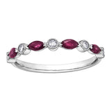 10k white gold ruby and diamond band