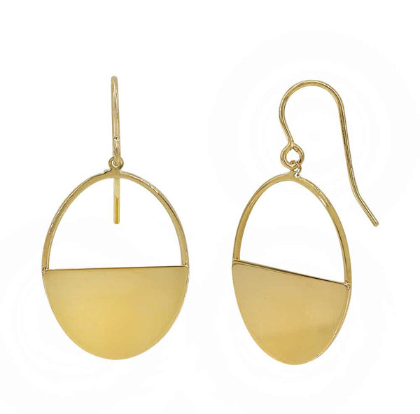 10K oval drop earrings