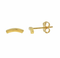 10k Gold Curved Bar Stud Earrings