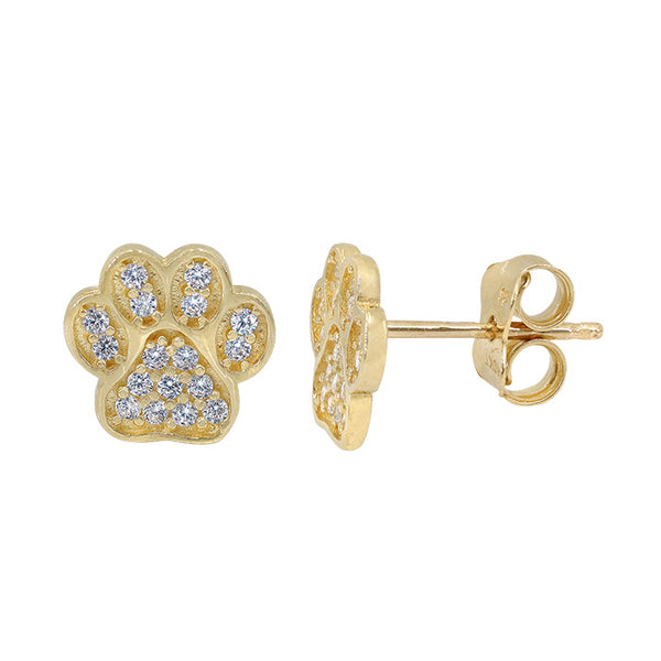10k Paw Earrings