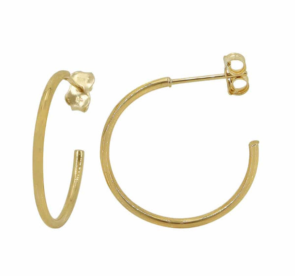 10k yellow gold 1.50mm hoop earrings