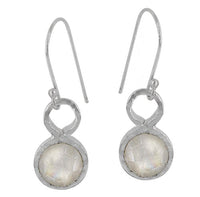 Sterling Silver Stone Infinity Style Earring