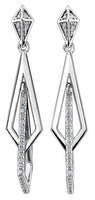 10K White Gold Diamond Dangle Earrings