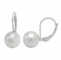 Sterling Silver Ball Lever Back Earrings - 10mm