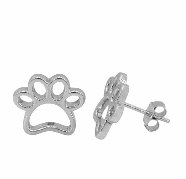 Sterling Silver Dog Paw Earrings