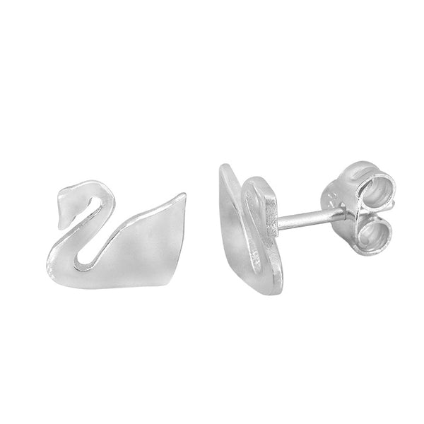 Sterling Silver Swan stud earrings
