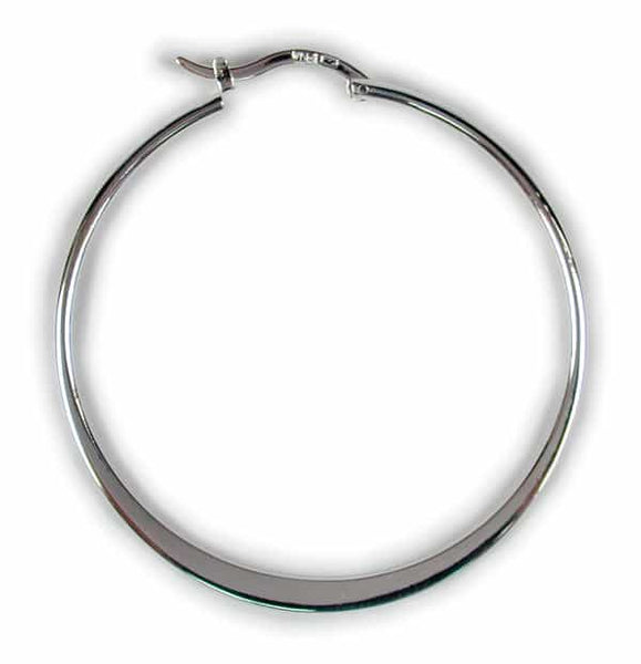 Sterling Silver Hoops - Smooth Flat Design