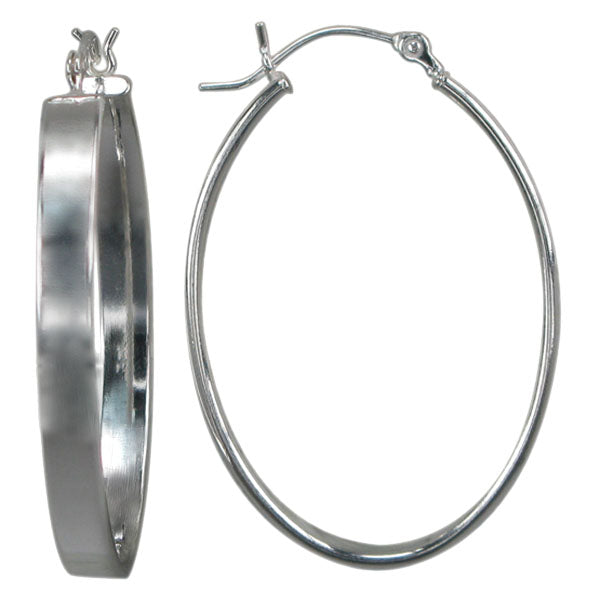 Sterling Silver oval hoop earrings