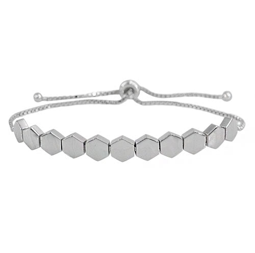 Sterling Silver Honeycomb Bead Bracelet