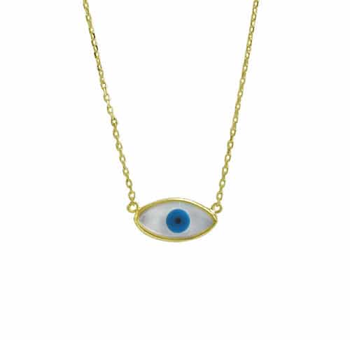 Sterling Silver Vermeil Evil-Eye Necklace