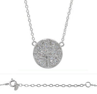 Sterling Silver CZ Tree of Life Necklace