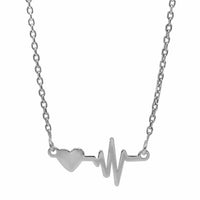 Sterling Silver heart and pulse necklace