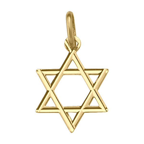 14K Star of David Pendant - 17x13mm