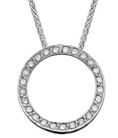 10K White Gold Diamond Oval Necklace