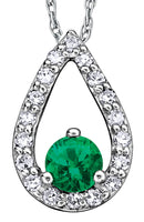 10K Emerald & Diamond Necklace