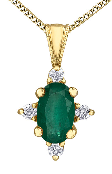 10K  Emerald & Diamond Necklace