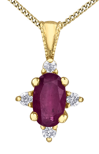 10K Ruby & Diamond Necklace