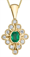 10k emerald & diamond necklace