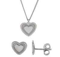 Sterling Silver Heart Earring & Pendant Set
