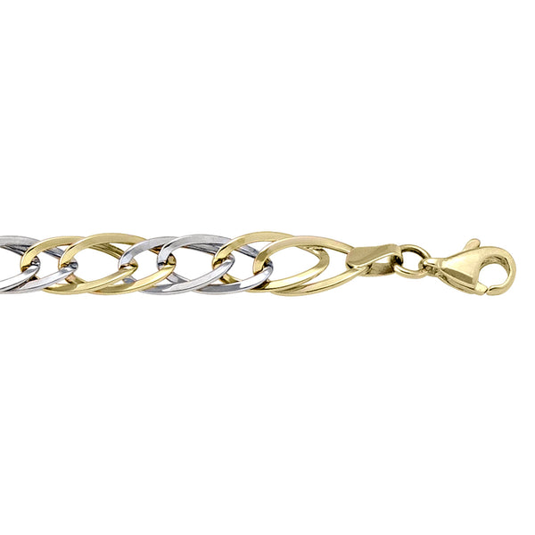 10K Two-Tone Double Link Bracelet