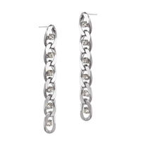 Twin Flame Chain Studs - Long / Silver