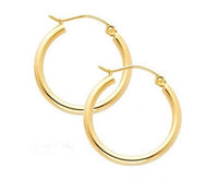 10k yellow gold 2mm tube hoop earrings