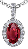 10K Ruby & Diamond Necklace