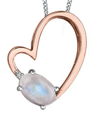 10K Heart Moonstone Necklace