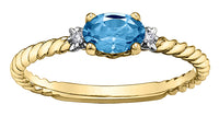 10K Blue Topaz and Diamond Ring
