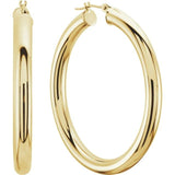 10k yellow gold 3mm tube hoop earrings