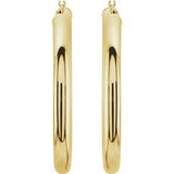 10k yellow gold 4mm tube hoop earrings