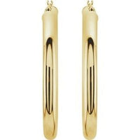 10k yellow gold 3mm tube hoop earrings